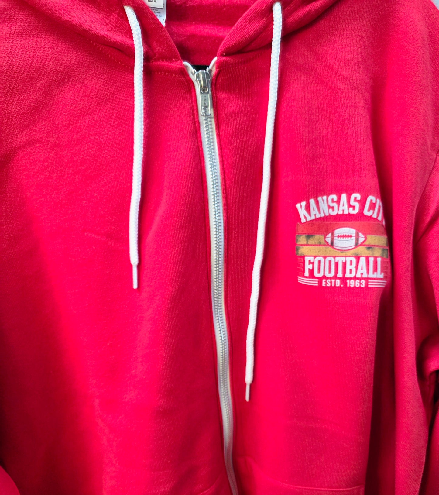 Kansas City KC Zip Up Hooded Sweat Jacket