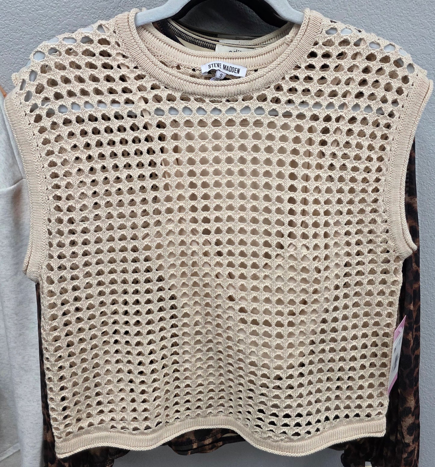 Cream See Through Top
