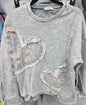 J.Her HT6298 Mineral Washed Heart Sweatshirt