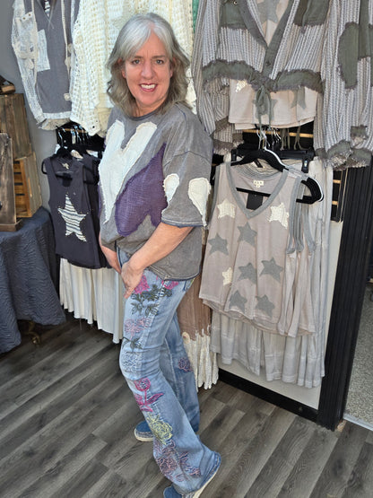 Oli & Hali Embroidered Flare Jeans