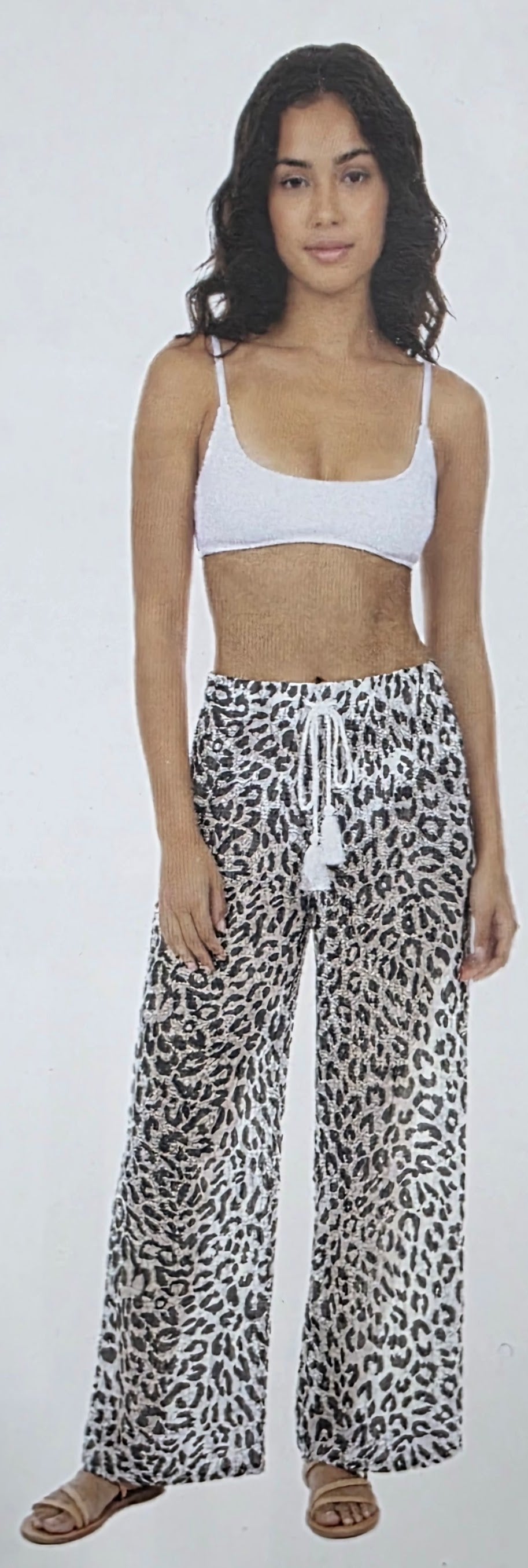 Black Leopard printed mesh Pants