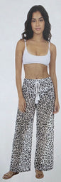 Black Leopard printed mesh Pants
