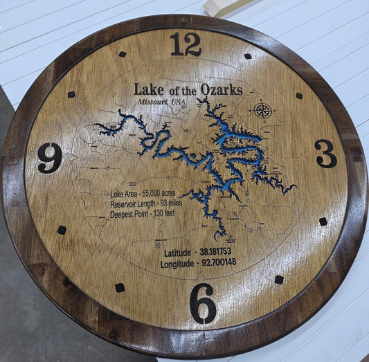 Lake of the Ozarks Map Clock – 26”