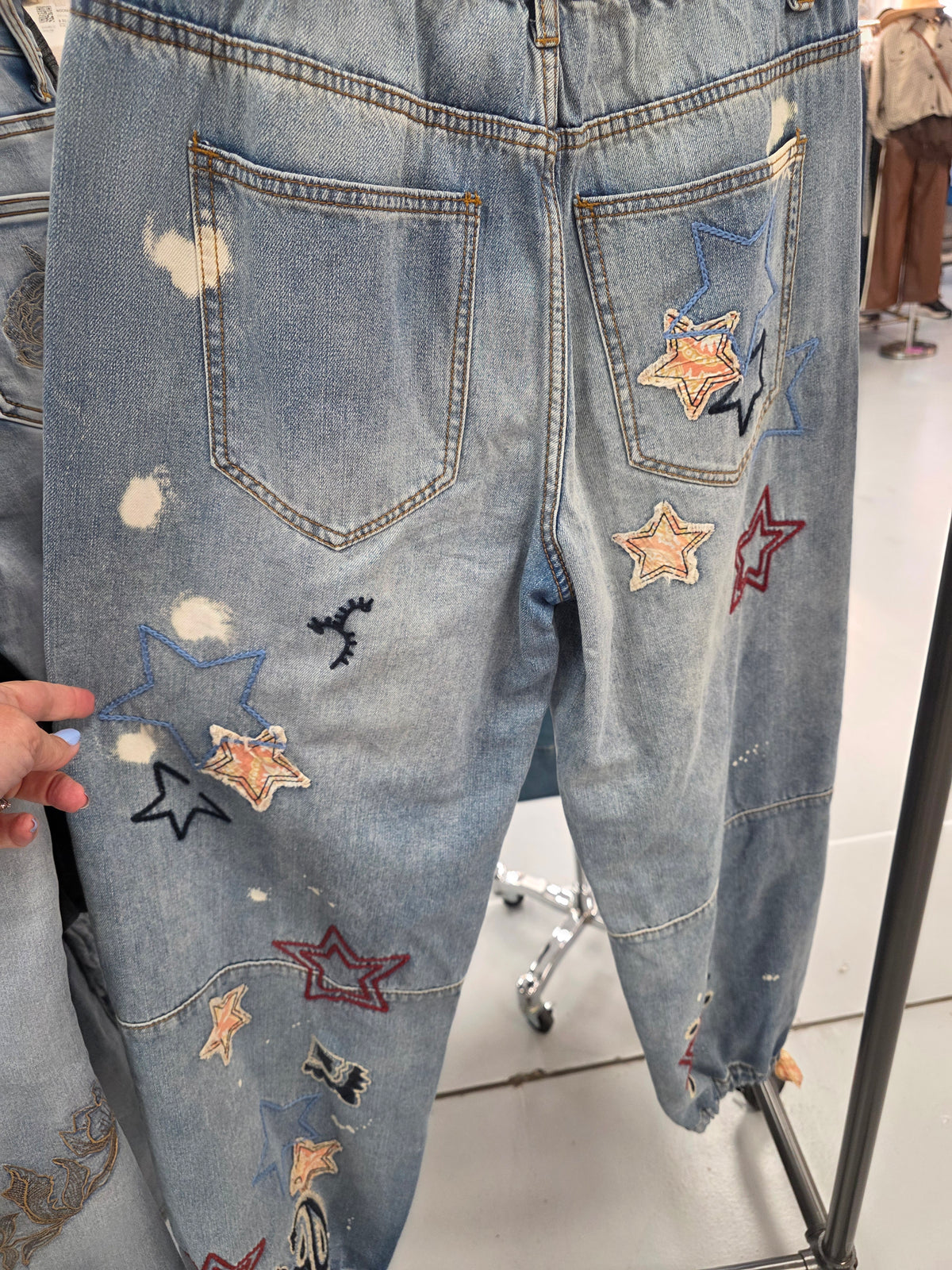 Oli & Hali Washed Stars Paisley jeans