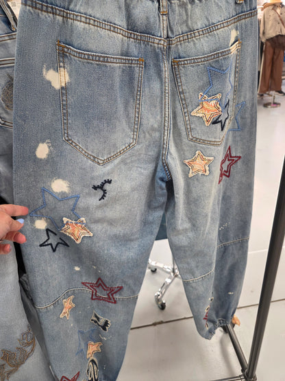 Oli & Hali Washed Stars Paisley jeans