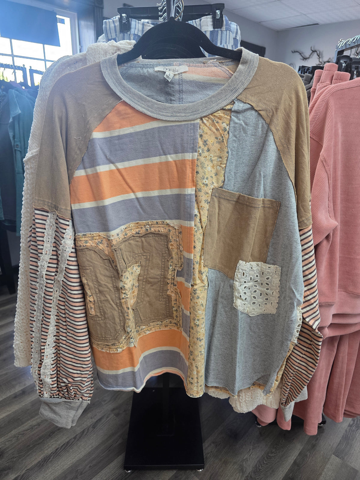 Oli Hali Washed patchwork mix media Top Shirt JT0168VV