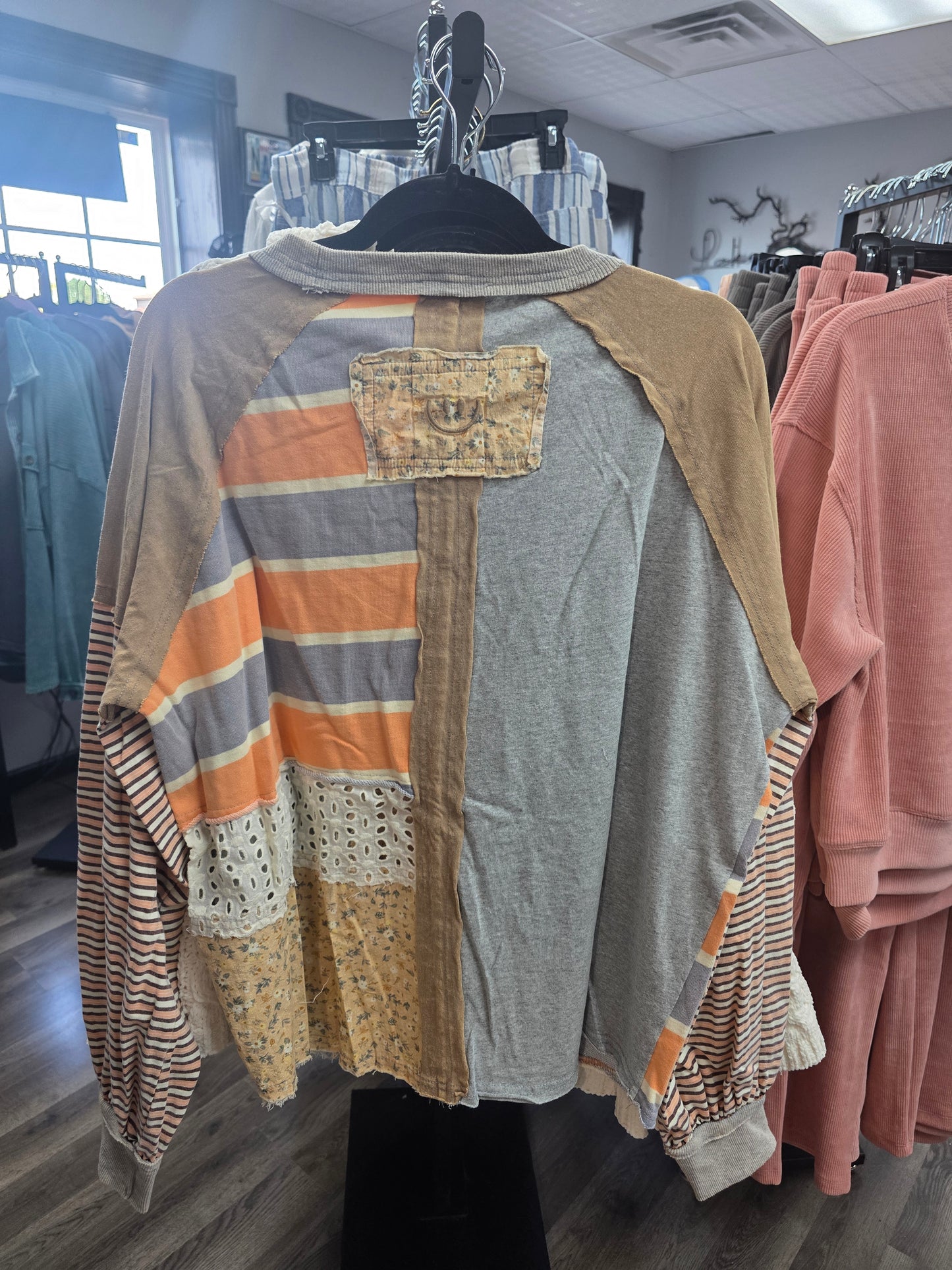 Oli Hali Washed patchwork mix media Top Shirt JT0168VV