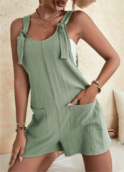 Pink / M romper casual suspender shorts jumpsuit bib :