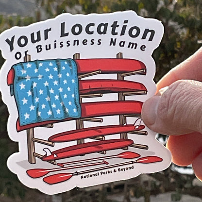 Customizable American Flag Watercraft 3" & 2" Vinyl Sticker
