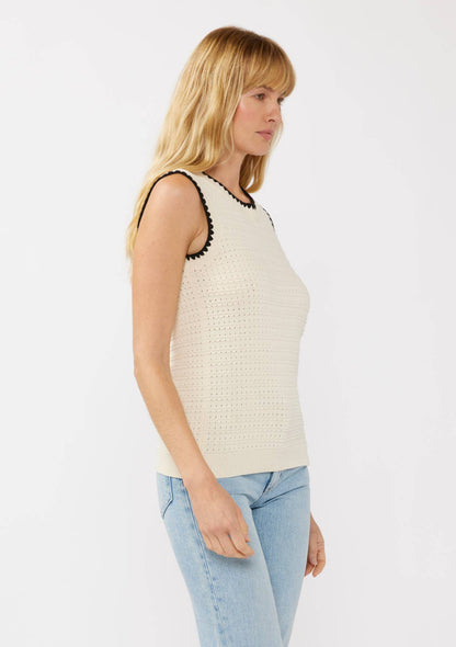 Chain Link Crewneck Tank Sweater Top