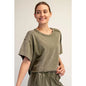 Rae Mode Mineral Washed Boxy Crop Top (Style T0138)