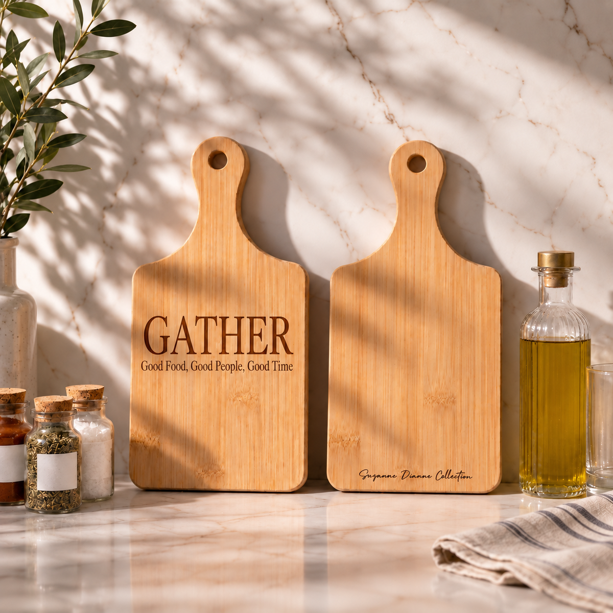 BAMBOO WOOD CUTTING AND CHARCUTERIE BOARD