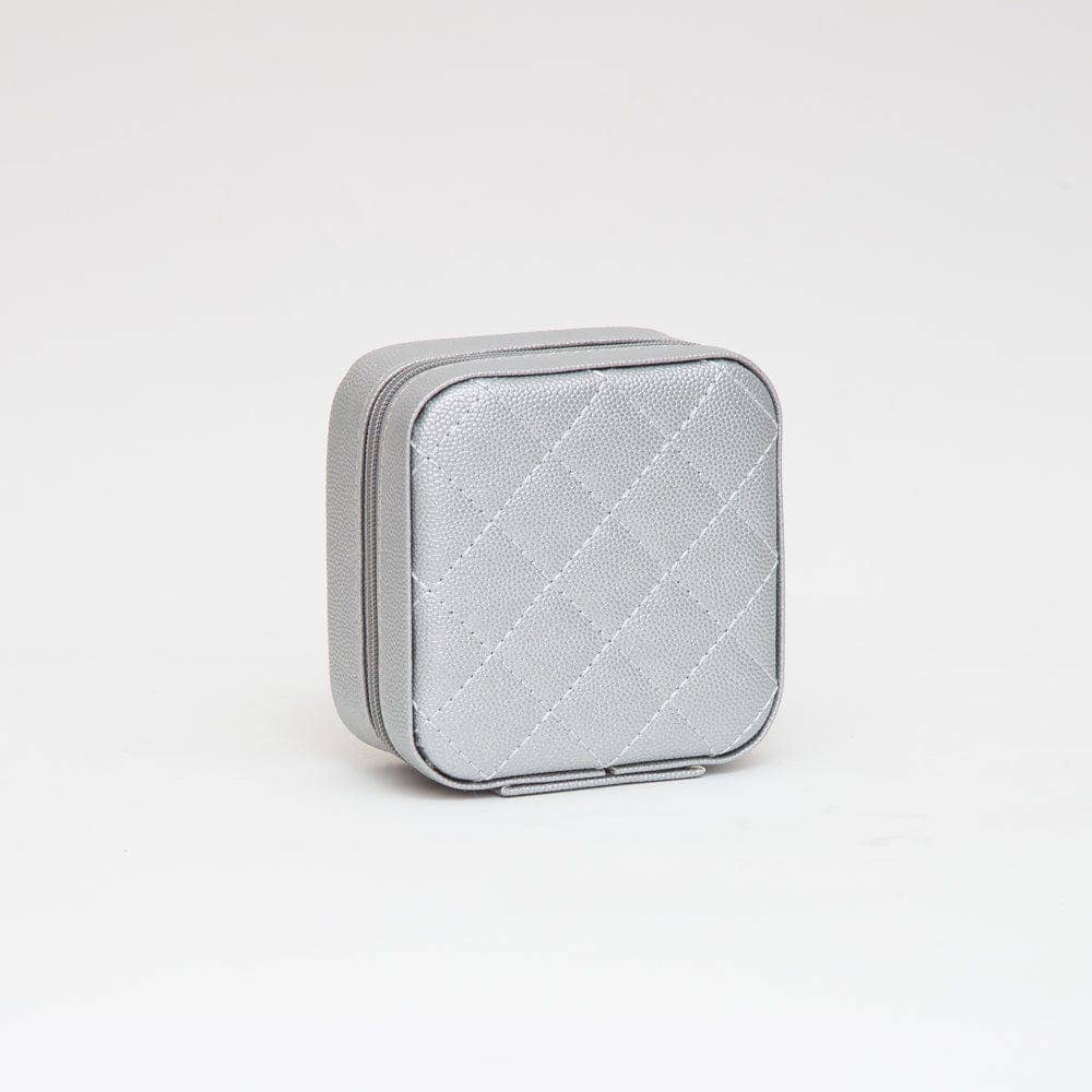 TG10707 Quilted Zip Around Square Jewelry Box