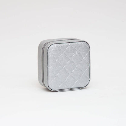 TG10707 Quilted Zip Around Square Jewelry Box