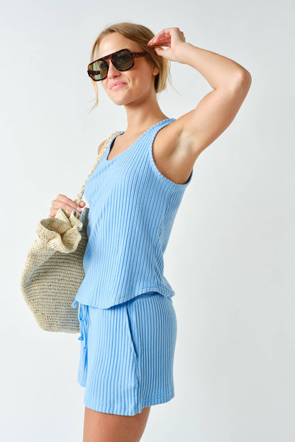 Mono B Softcore Rib Lounge Tank  top (KT5868)