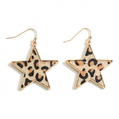 245889 Animal Print Star Earrings