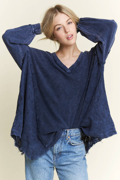 BEST Mineral Washed Western Boho Paisley Top HT5559