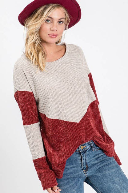 LMT1116-S-Chunky Velvet Sweater