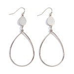 Silver Tone Stacked Teardrop Earrings