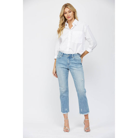Mica Mid Rise Cigarette Crop Cropped Jeans