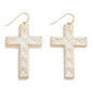 Two-Tone Geometric Cross Drop Earrings