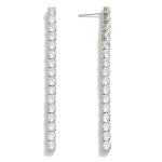 Single Strand Cubic Zirconia Tassel Stud Earrings