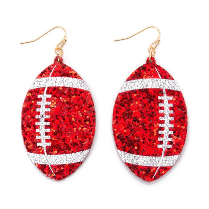 259895 Glitter Football Drop Earrings
