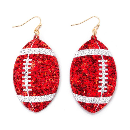 259895 Glitter Football Drop Earrings