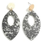 Geometric Resin Drop Earring Featuring Fleck Detail