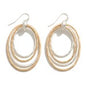 Worn Metal Drop Earring With Tapered Circular Drops