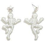 Glitter Resin Dancing Skull Drop Earrings