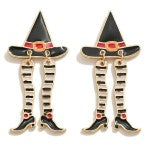 Enamel Witch Halloween Drop Earrings