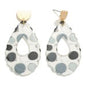 Polka Dot Printed Teardrop Resin Earrings