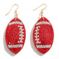 267220 Rhinestone Studded Puffer Football Drop Earrings
