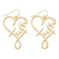 Metal 'Faith' Heart Drop Earrings