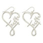 Metal 'Faith' Heart Drop Earrings