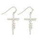 269329 Metal "Faith" Cross Drop Earrings