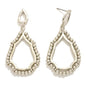 279956 Linked Teardrop Drop Earrings Featuring Beaded Detail