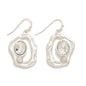 279965 Hammered Metal Abstract Geometric Shape Drop Earrings Featuring Rhinestone Detail
