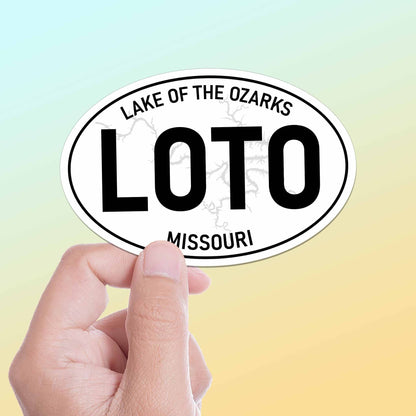 Lake of the Ozarks Missouri White Oval Bumper Sticker