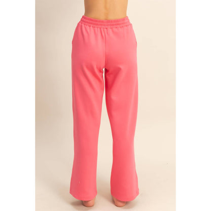 Double Knit Wide-Leg Sweatpants