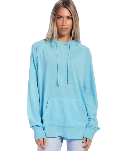 Unisex Fit Jersey Hoodie - Light Garment Burnout Raglan