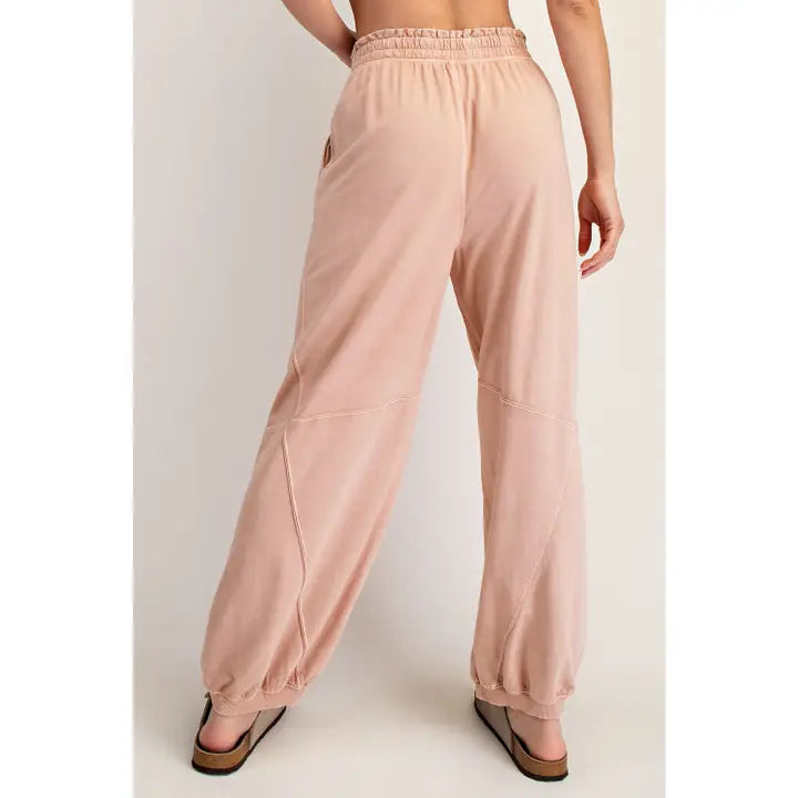 Rae Mode P6465 Mineral Washed Terry Butter Wide Leg Joggers