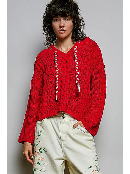 POL – Chenille V Neck Hoodie