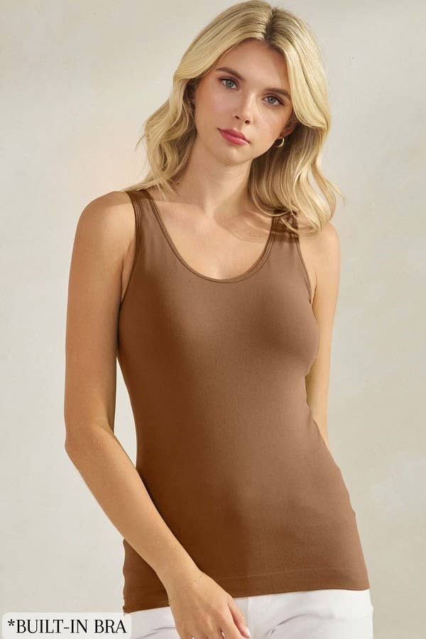 Yelete Seamless Reversible Tank w/ Built-In Bra