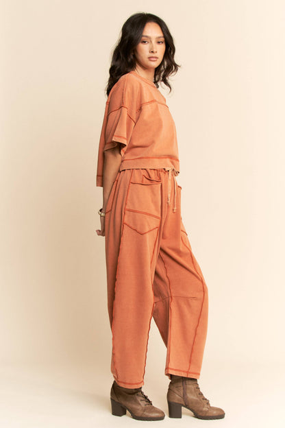 Davi & Dani Mineral Washed Barrel Pants