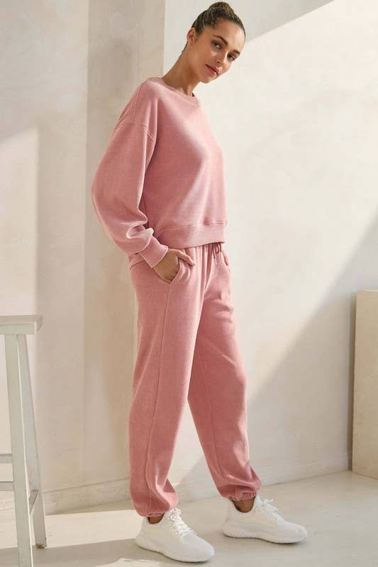 Yelete Relaxed Fit Corduroy Rib Knit Top TP2403