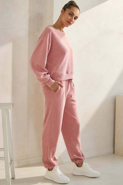 Yelete Relaxed Fit Corduroy Rib Knit Top TP2403