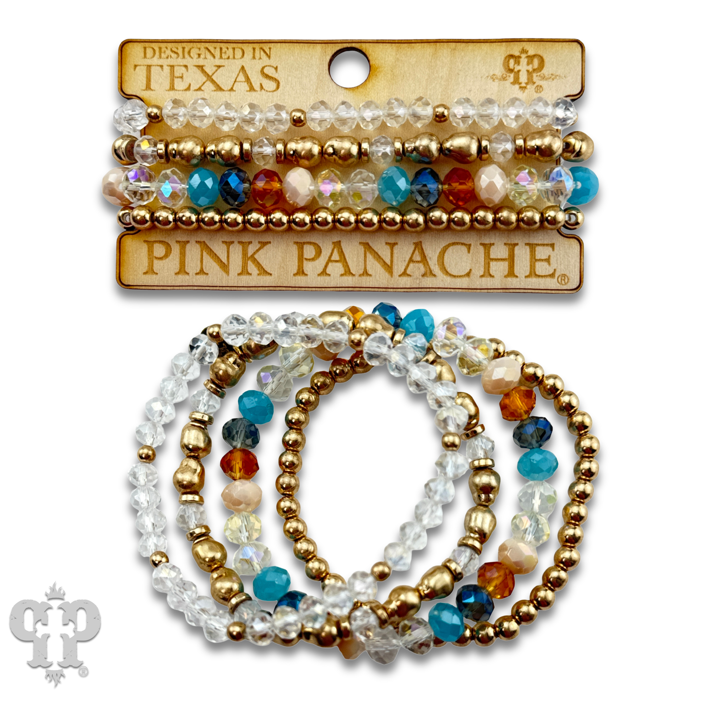 Multi-color and gold bead bracelet - LC