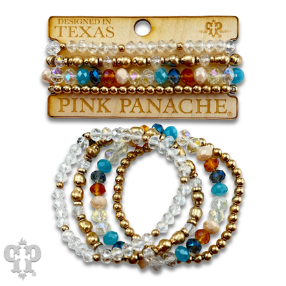 Multi-color and gold bead bracelet - LC